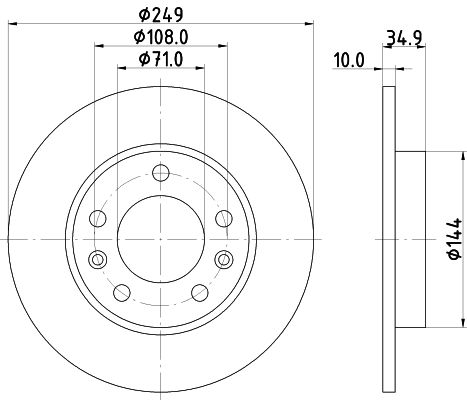 HELLA PAGID Тормозной диск 8DD 355 120-581